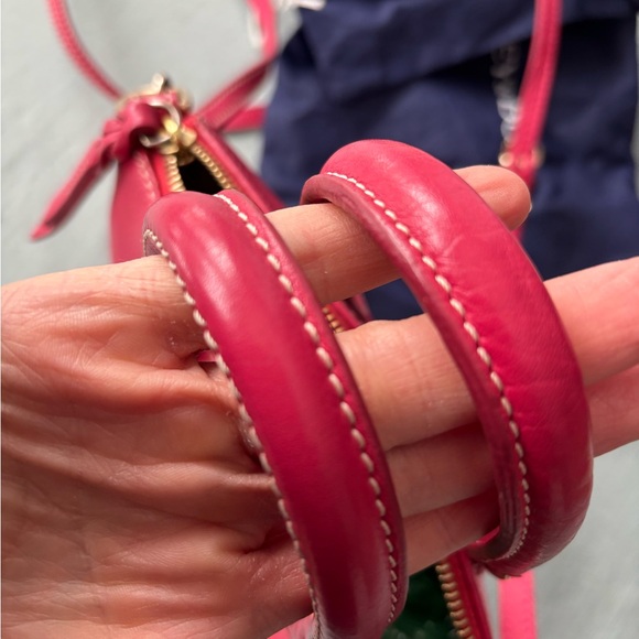 Dooney & Bourke Raspberry Hot Pink Leather Small Crossbody Satchel strap - Picture 5 of 16